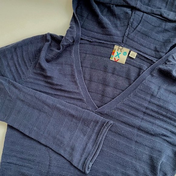 Roxy L Juniors LS Blue Top w Hood + Victoria's Secret Moda Brown Tank Bundle Lot - Picture 8 of 13